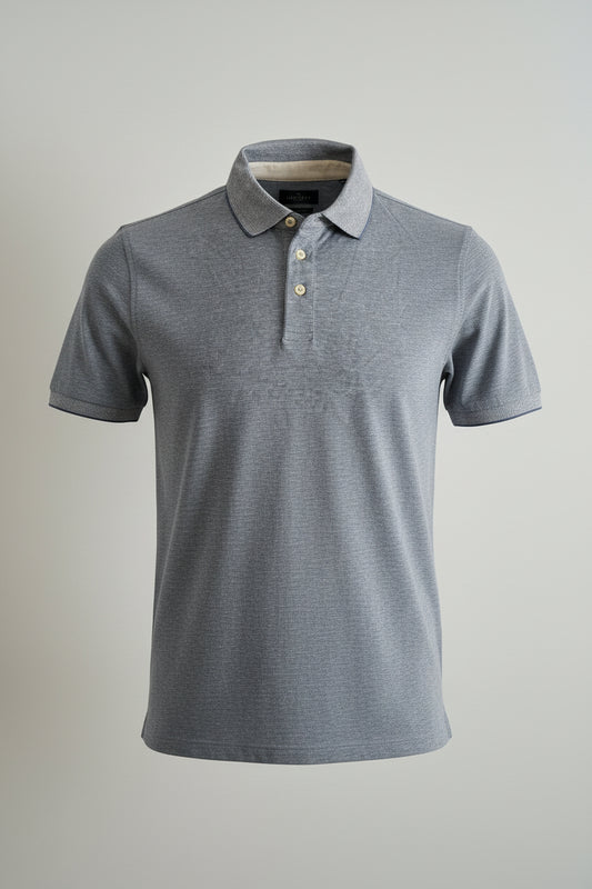 Hackett London Hackett Cotton Linen Filafil Classic Polo Shirt Chambray Blue