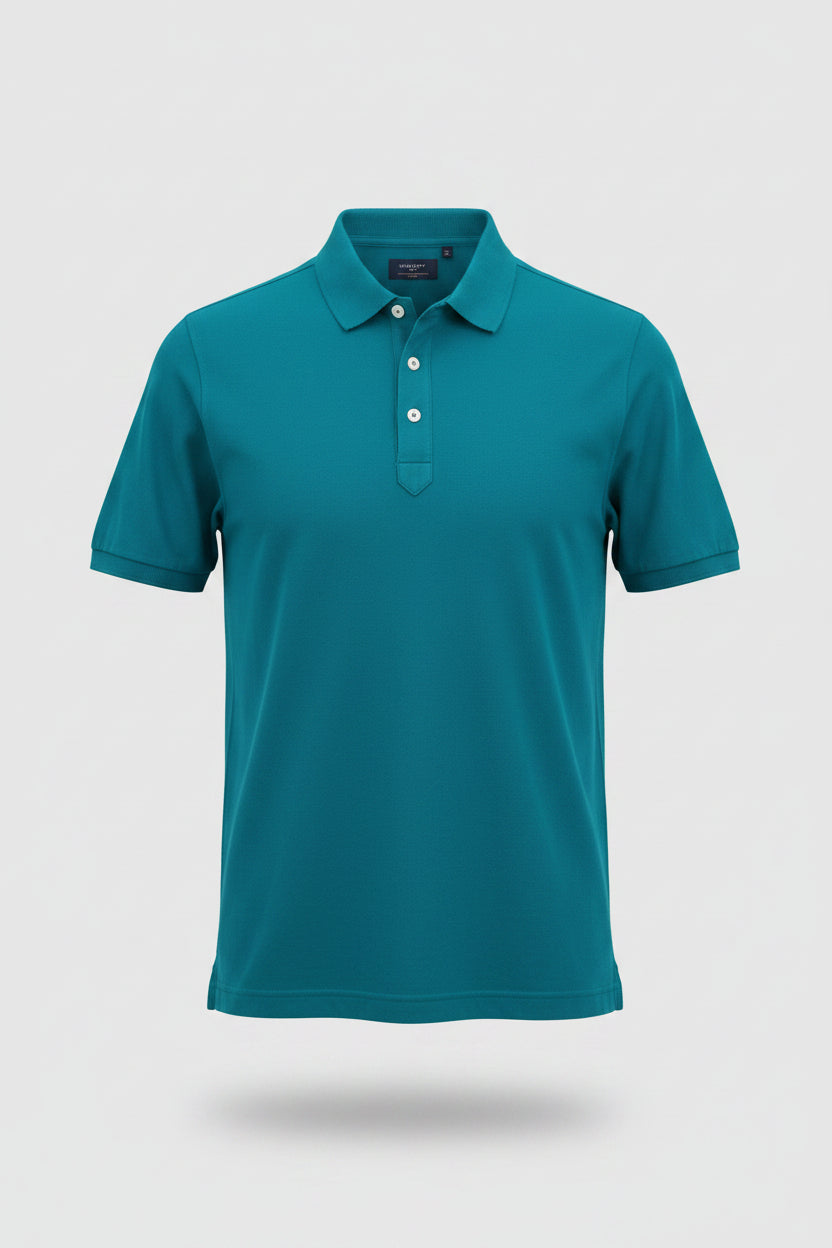 Hackett London Hackett Garment Dyed Cotton Jersey Polo Sea Green