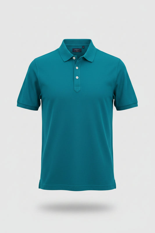 Hackett London Hackett Garment Dyed Cotton Jersey Polo Sea Green