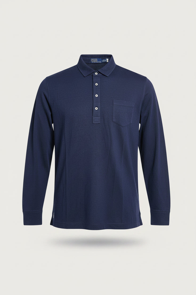 Polo Ralph Lauren Long Sleeve Interlock Polo Shirt Navy